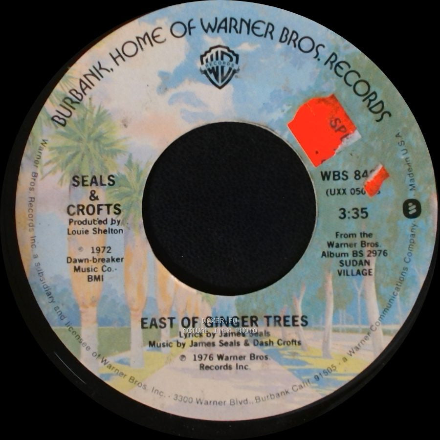 Seals & Crofts - The Love Theme From "One On One" / My Fair Share / East Of Ginger Trees side B