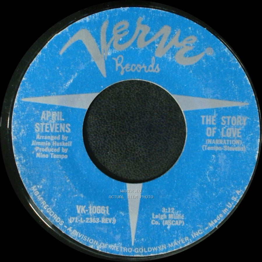 Nino Tempo Orchestra / April Stevens - The Story Of Love (Instrumental) / The Story Of Love (Narration) side B