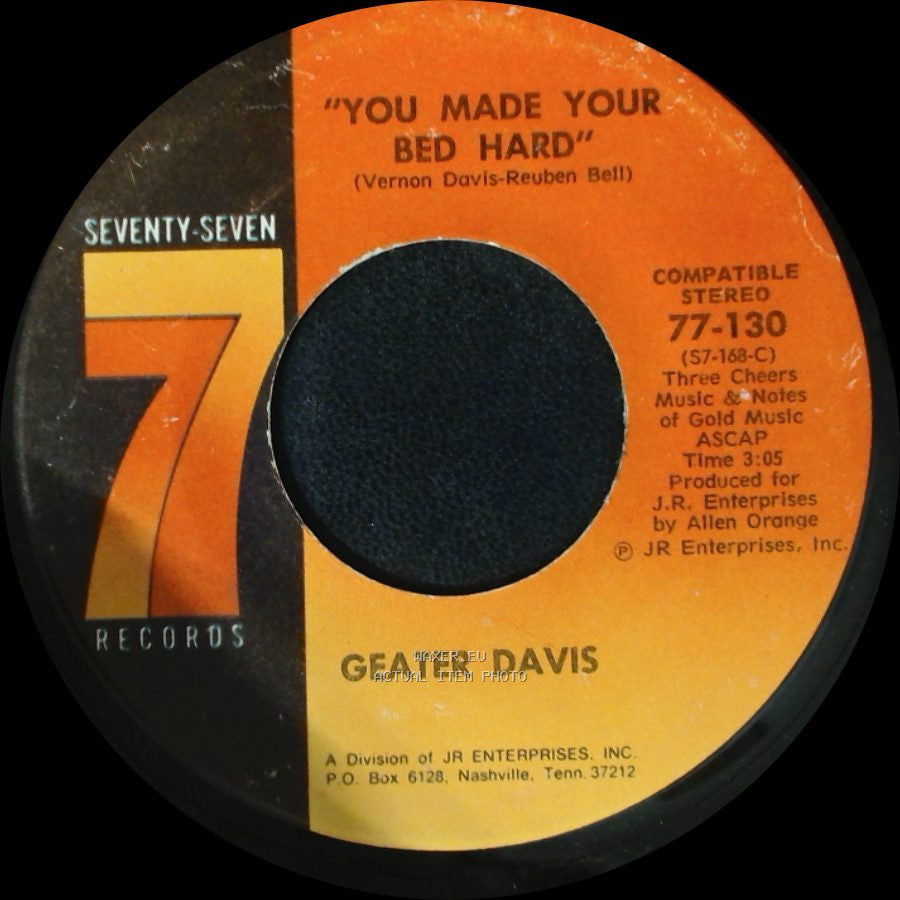 Geater Davis - Your Heart Is So Cold / You Made Your Bed Hard side B