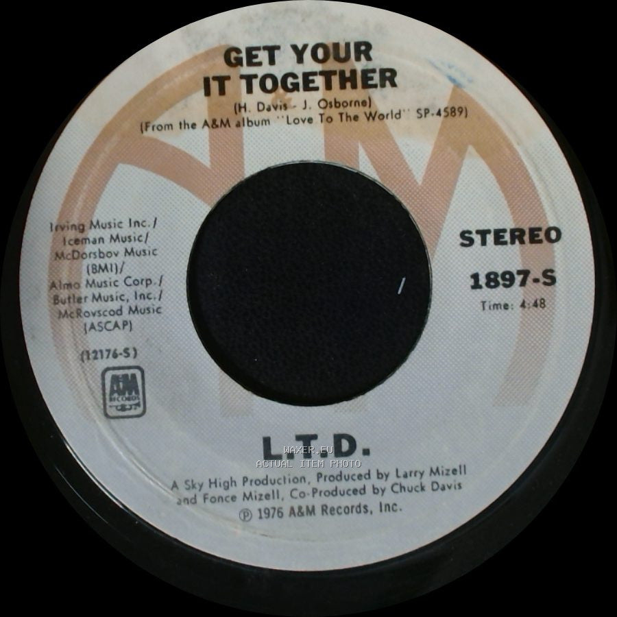 L.T.D. - Love To The World / Get Your It Together side B