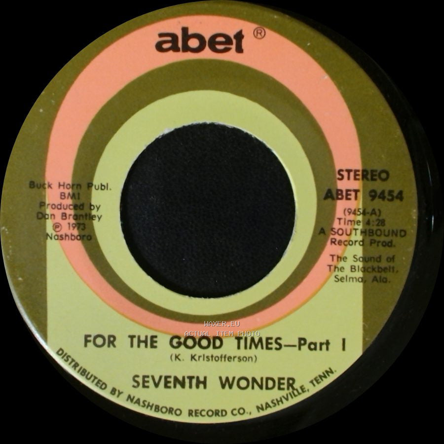 Seventh Wonder - For The Good Times - Part Ii / For The Good Times - Part 1 side B