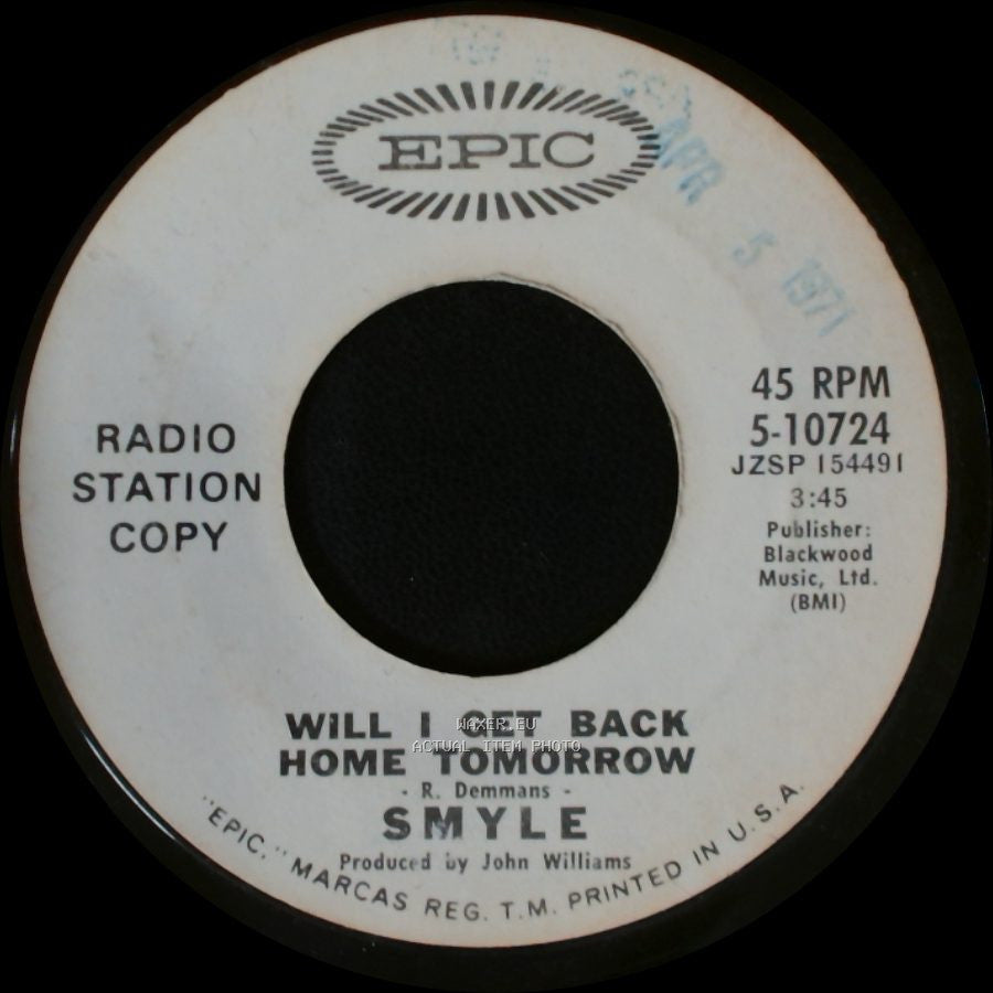 Smyle - Glory, Glory / Will I Get Back Home Tomorrow side B