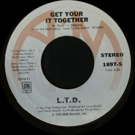L.T.D. - Love To The World / Get Your It Together side A