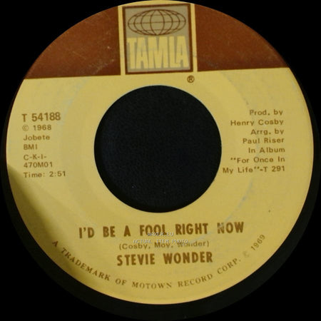 Stevie Wonder - Yester-Me, Yester-You, Yesterday / I'd Be A Fool Right Now side B