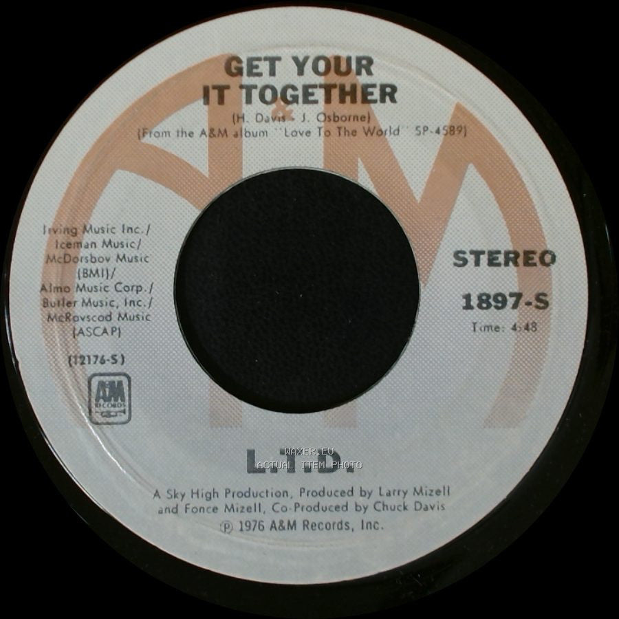 L.T.D. - Love To The World / Get Your It Together side A