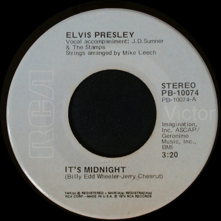 Elvis Presley - Promised Land / It's Midnight side B