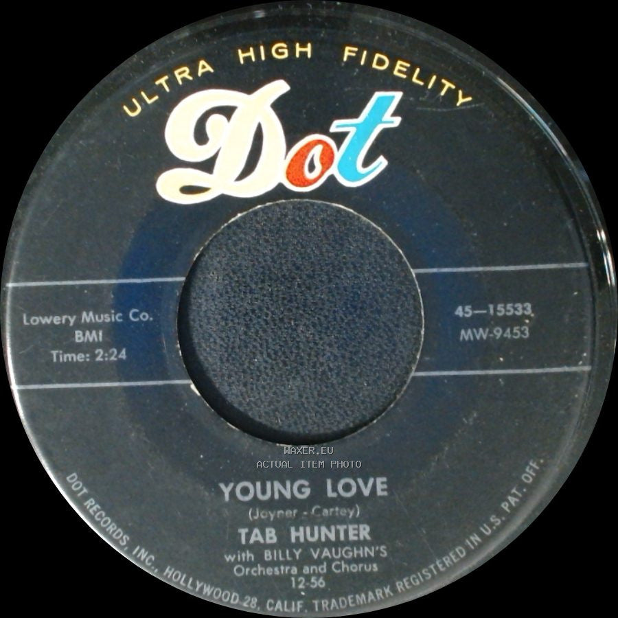 Tab Hunter / Tab Hunter With Billy Vaughn's Orchestra And Chorus - Red Sails In The Sunset / Young Love side B