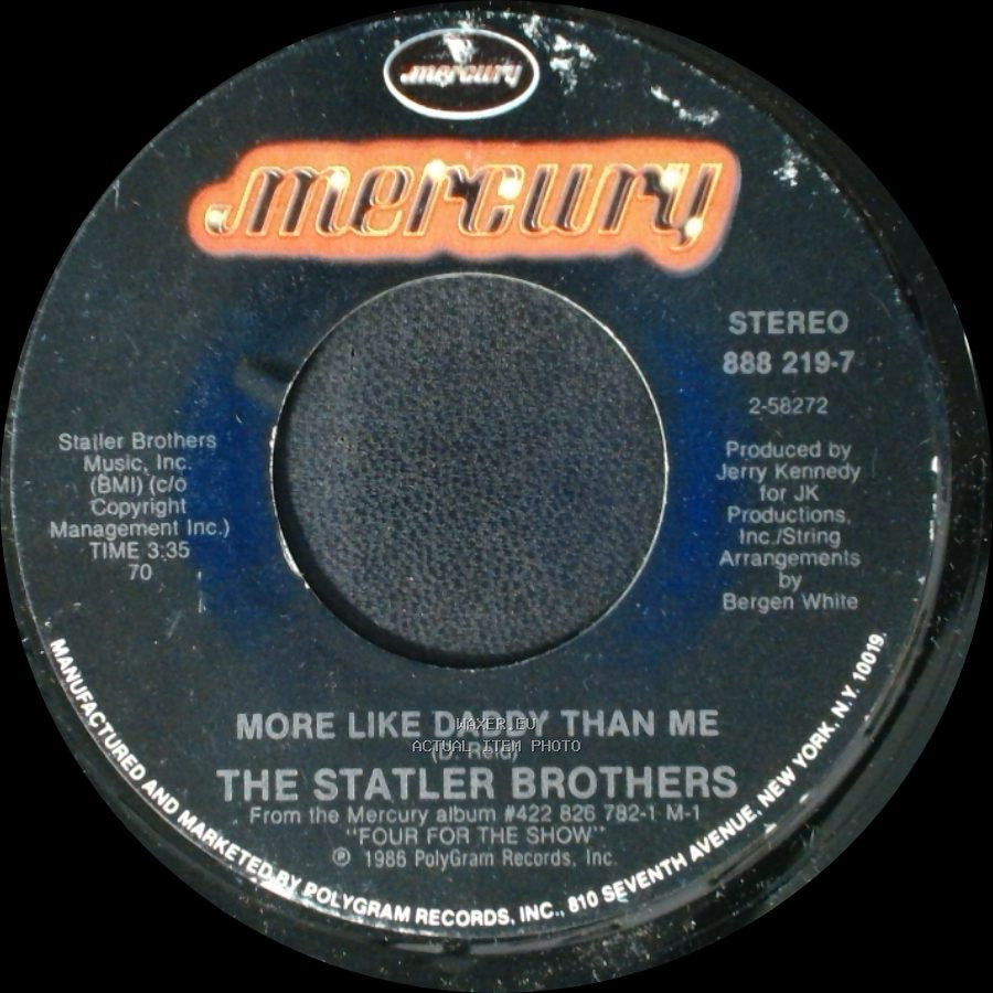 The Statler Brothers - Forever / More Like Daddy Than Me side B