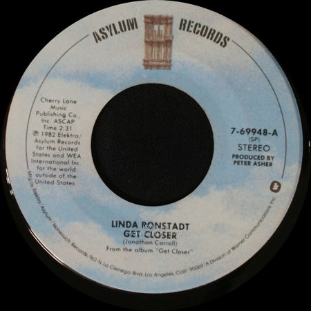 Linda Ronstadt And John David Souther / Linda Ronstadt - Sometimes You Just Can't Win / Get Closer side B