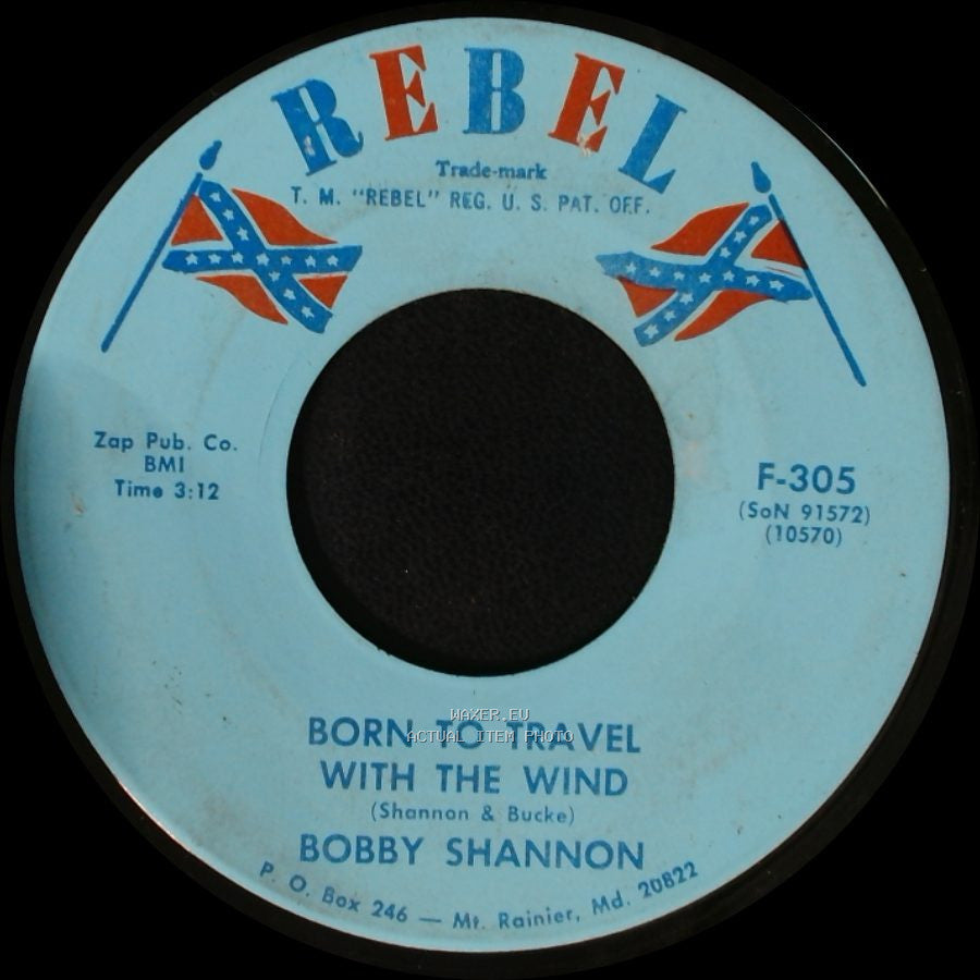 Bobby Shannon - Heartbreak Road / Born To Travel With The Wind side B
