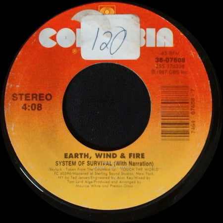 Earth, Wind & Fire - Writing On The Wall / System Of Survival (With Narration) side B