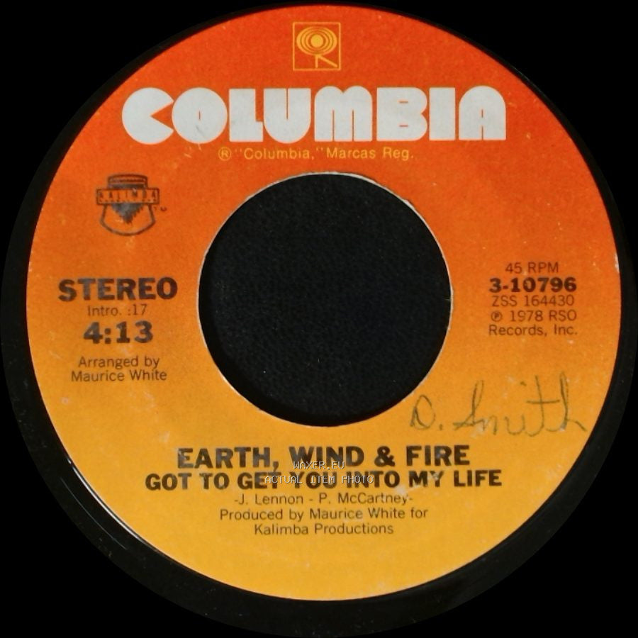 Earth, Wind & Fire - I'll Write A Song For You / Got To Get You Into My Life side B