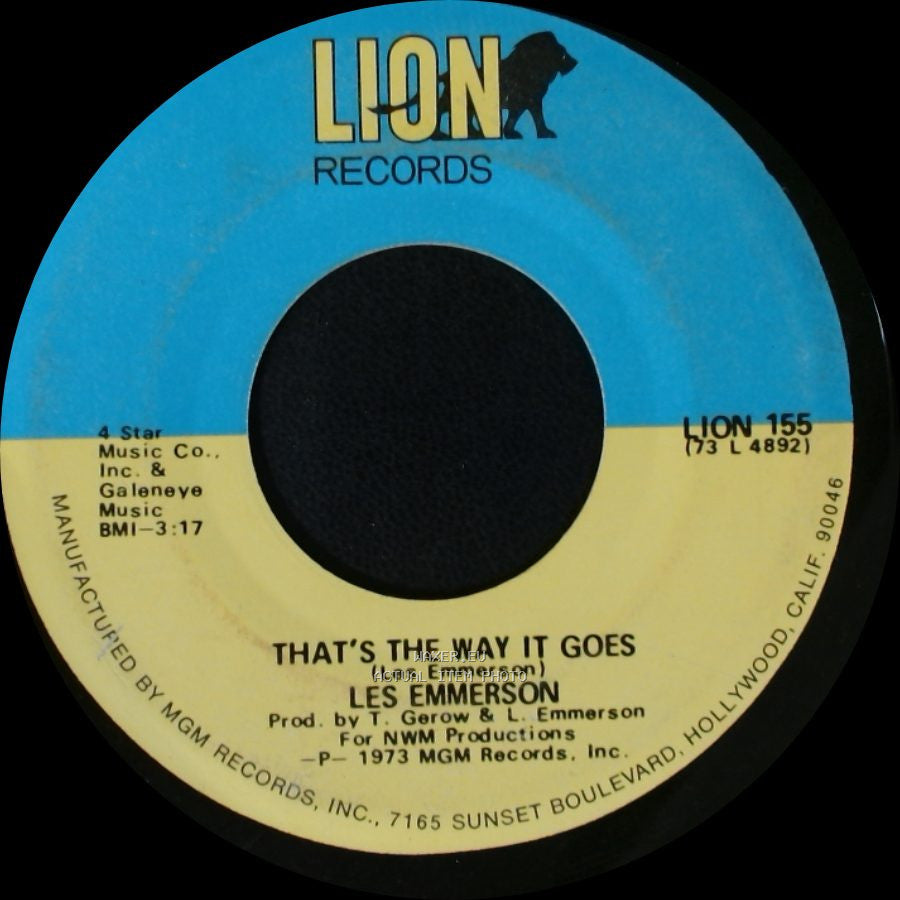 Les Emmerson - That's The Way It Goes / Cry Your Eyes Out side A