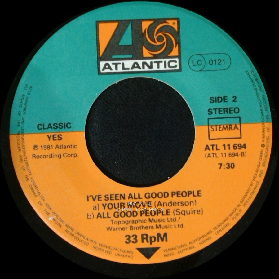 Yes - Roundabout / I've Seen All Good People side B