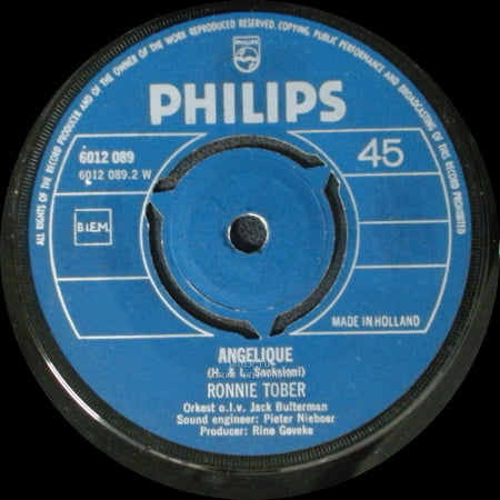 Ronnie Tober - Rozen Voor Sandra (Roses To Reno) / Angelique side B