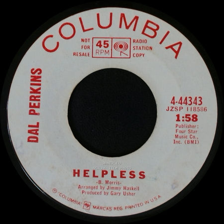 Dal Perkins - Woman In The Darkness / Helpless side B