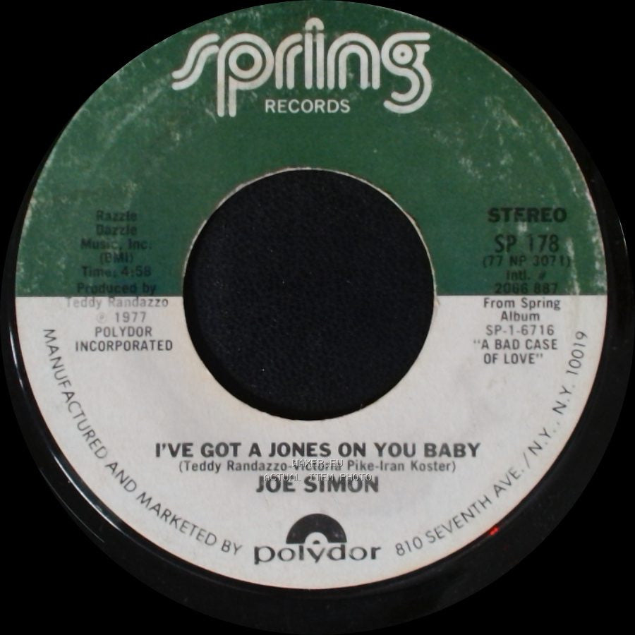 Joe Simon - I've Got A Jones On You Baby / For Your Love, Love, Love side A