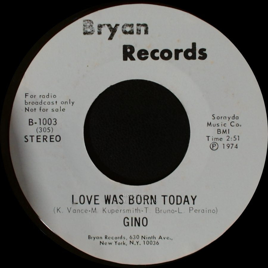 Gino - Love Was Born Today / Love Was Born Today side B