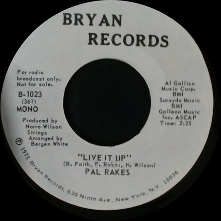 Pal Rakes - Live It Up / Live It Up side A