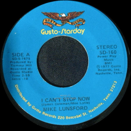 Mike Lunsford - I Can't Stop Now / I Haven't Seen Mama In Years side A