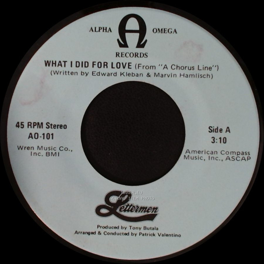 Lettermen - What I Did For Love (From "A Chorus Line") / I'll Be Back side A