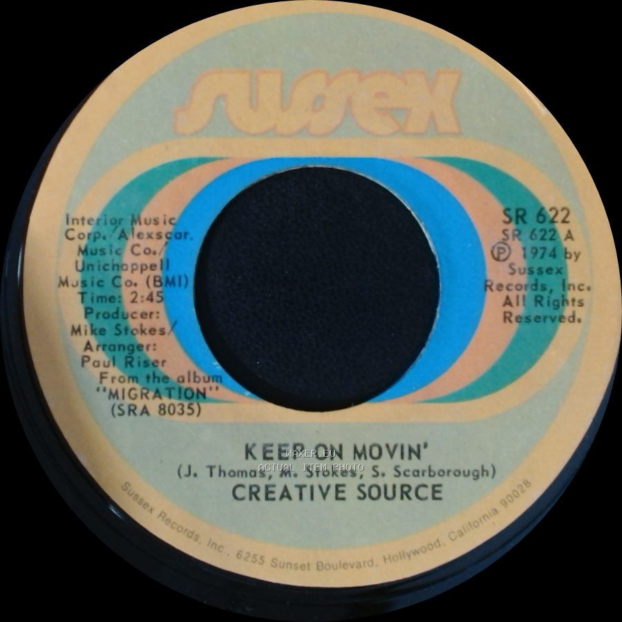 Creative Source - Keep On Movin' / I Just Can't See Myself Without You side A