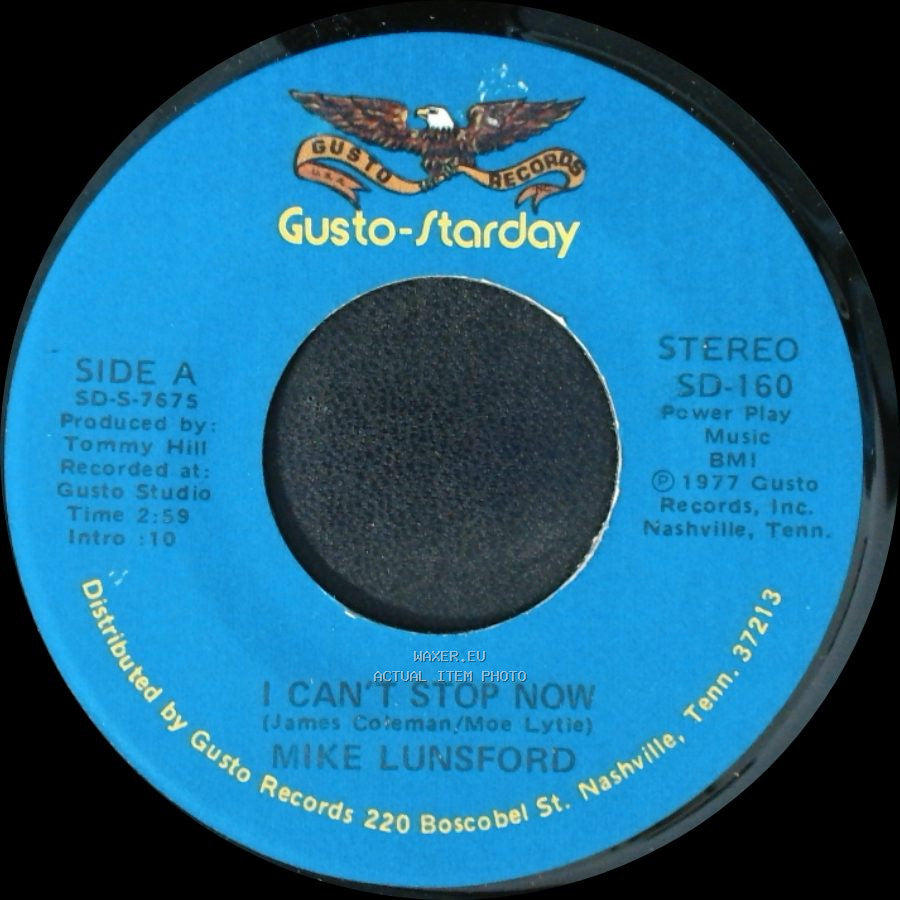 Mike Lunsford - I Can't Stop Now / I Haven't Seen Mama In Years side A