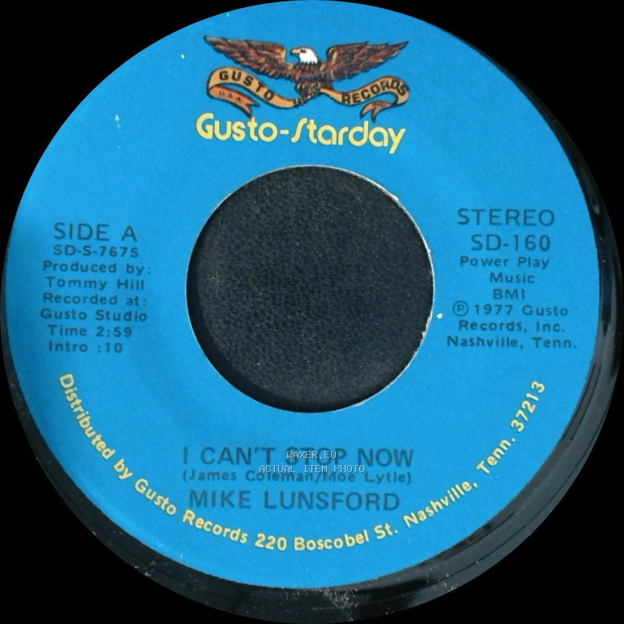 Mike Lunsford - I Can't Stop Now / I Haven't Seen Mama In Years side A