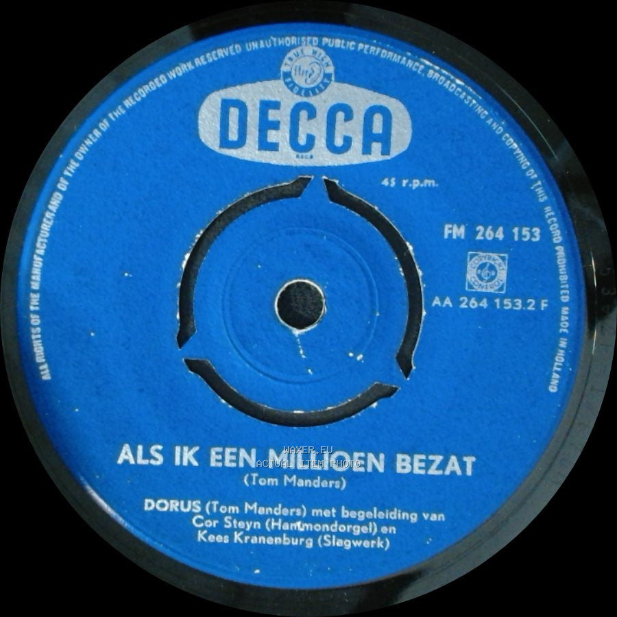 Dorus - Me Kippehok / Als Ik Een Millioen Bezat side B