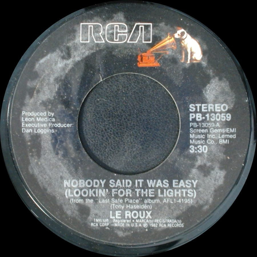 Le Roux - Nobody Said It Was Easy (Lookin' For The Lights) / Can't You See It In My Eyes side B