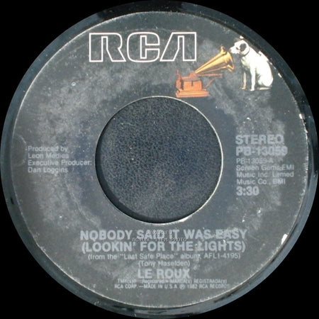 Le Roux - Nobody Said It Was Easy (Lookin' For The Lights) / Can't You See It In My Eyes side A