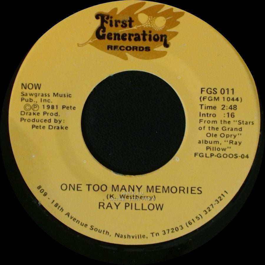 Ray Pillow - Friday Night Blues / One Too Many Memories side A