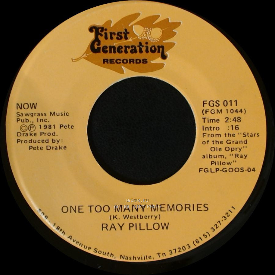 Ray Pillow - Friday Night Blues / One Too Many Memories side B