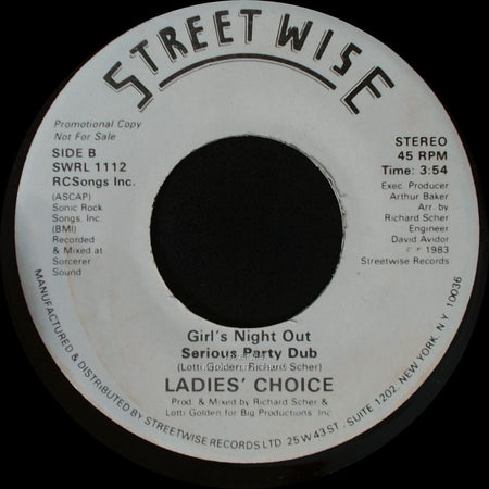 Ladies' Choice - Girl's Night Out / Girl's Night Out / Serious Party Dub side B