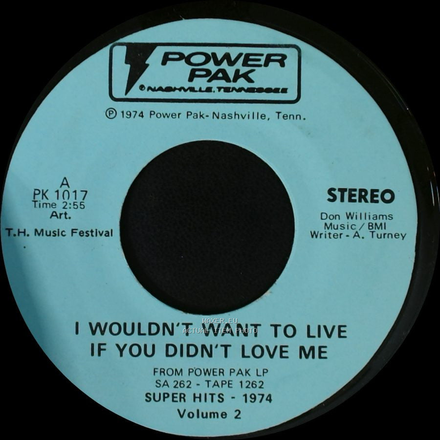 Art. T.H. Music Festival - I Wouldn't Want To Live If You Didn't Love Me / Mississippi Cotton Pickin' Delta Town side A