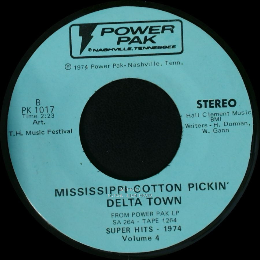 Art. T.H. Music Festival - I Wouldn't Want To Live If You Didn't Love Me / Mississippi Cotton Pickin' Delta Town side B