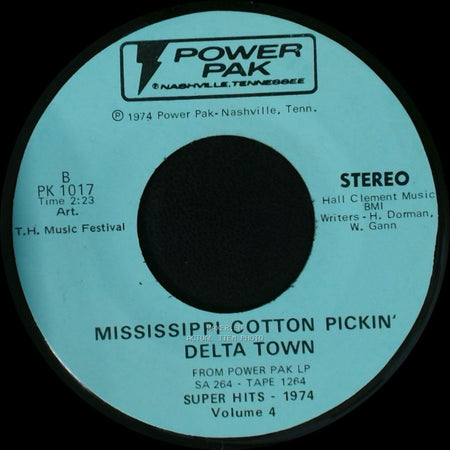 Art. T.H. Music Festival - I Wouldn't Want To Live If You Didn't Love Me / Mississippi Cotton Pickin' Delta Town side B