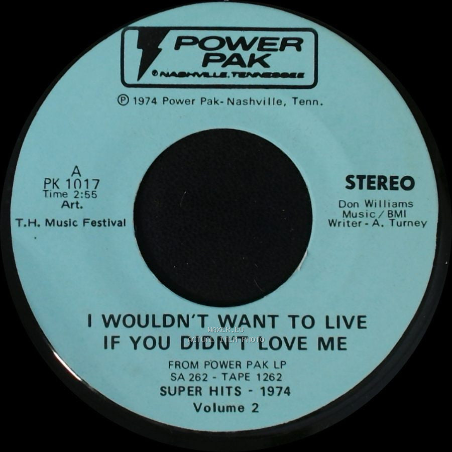 Art. T.H. Music Festival - I Wouldn't Want To Live If You Didn't Love Me / Mississippi Cotton Pickin' Delta Town side B