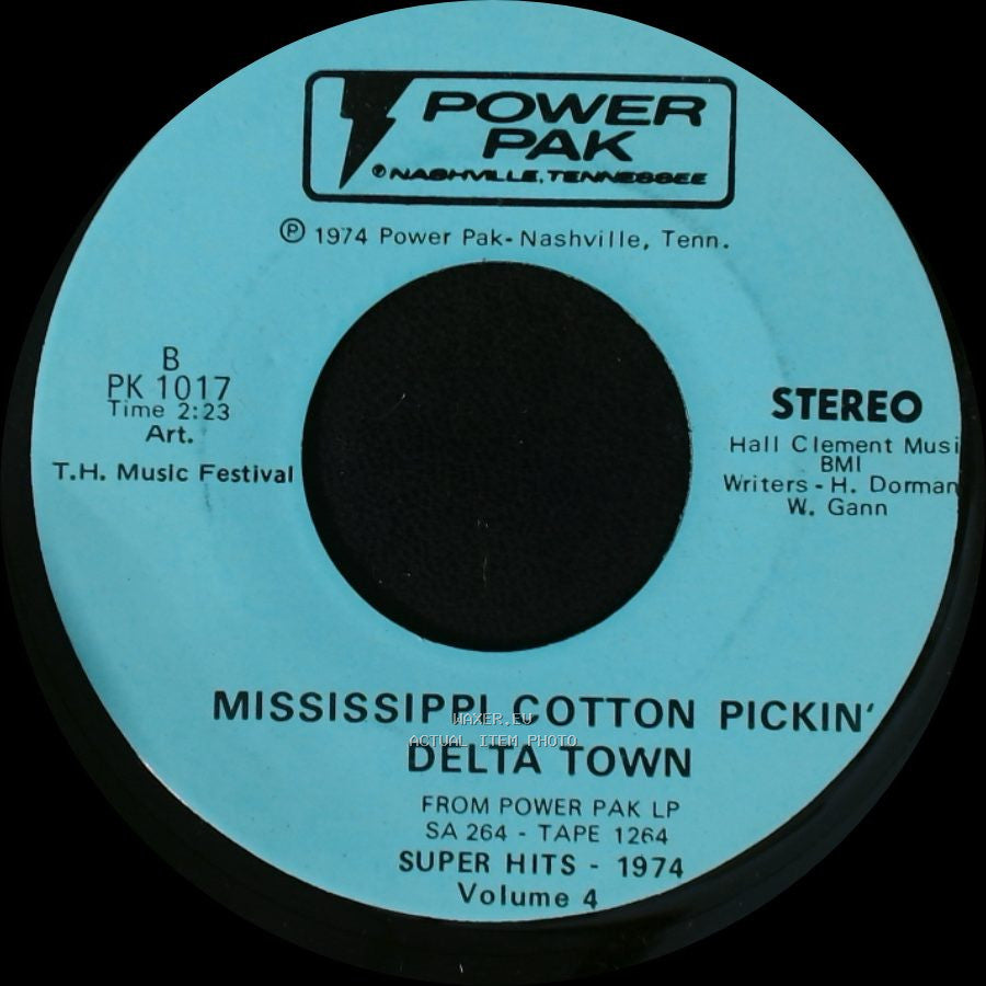 Art. T.H. Music Festival - I Wouldn't Want To Live If You Didn't Love Me / Mississippi Cotton Pickin' Delta Town side A