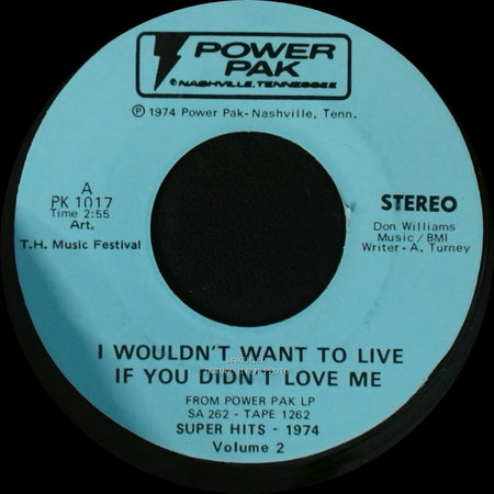 Art. T.H. Music Festival - I Wouldn't Want To Live If You Didn't Love Me / Mississippi Cotton Pickin' Delta Town side B