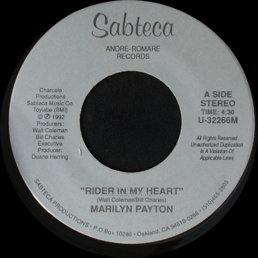 Marilyn Payton - Rider In My Heart / "Hold Me Tight" (Comfort Me) side A