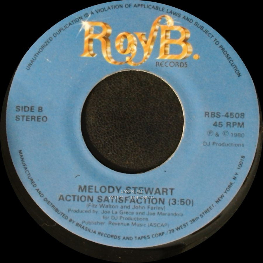 Melody Stewart - Get Down, Get Down / Action Satisfaction (3:50) side B