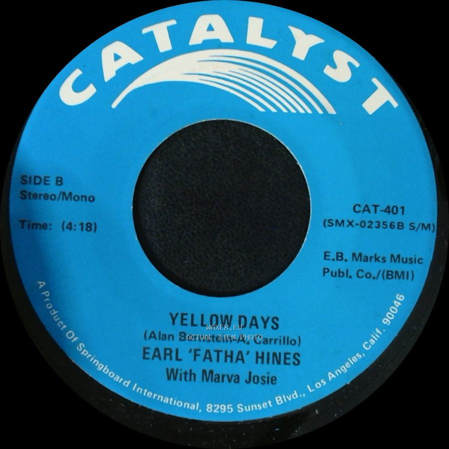 Earl 'fatha' Hines With Marva Josie / Earl 'fatha' Hines - Jazz Is His Old Lady And My Old Man / Yellow Days side B