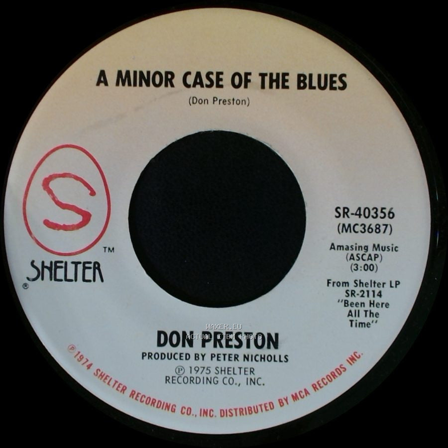 Don Preston - A Minor Case Of The Blues / I'm With You Tonight side A