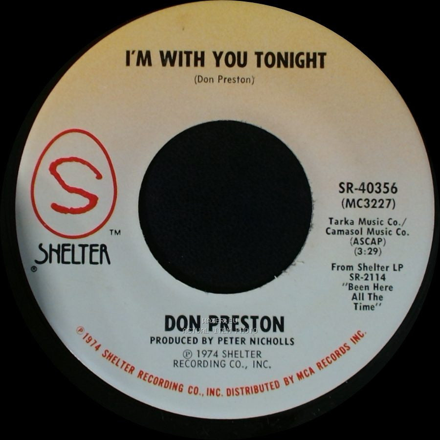 Don Preston - A Minor Case Of The Blues / I'm With You Tonight side A