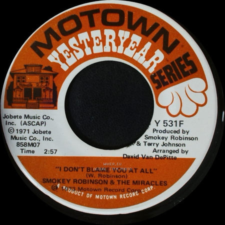 Smokey Robinson & The Miracles - I Don't Blame You At All / Satisfaction side A