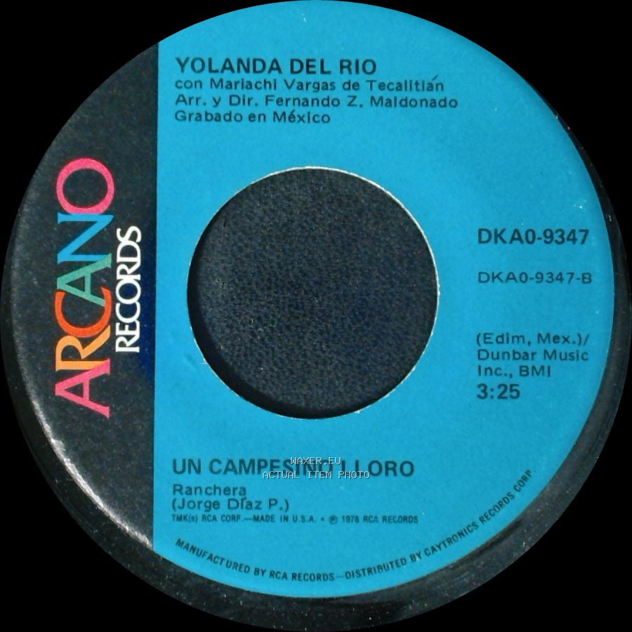 Yolanda Del Rio - El Dia Que Me Acaricies Llorare / Un Campesino Lloro side B