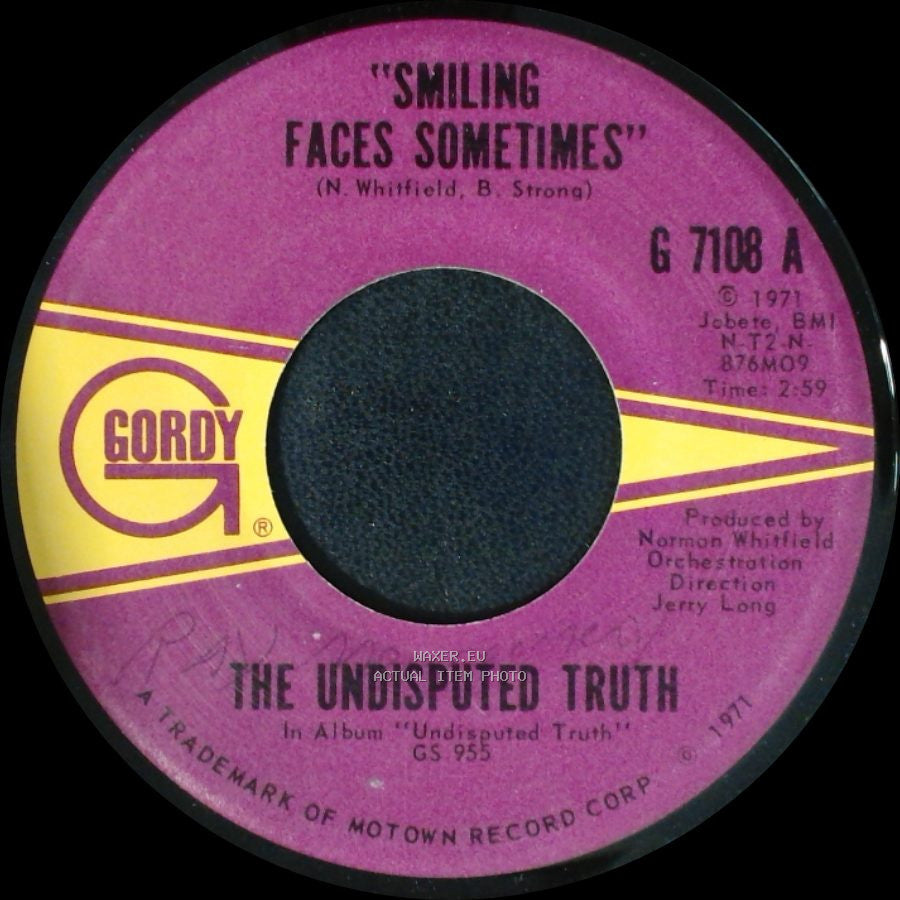 The Undisputed Truth - You Got The Love I Need / Smiling Faces Sometimes side B