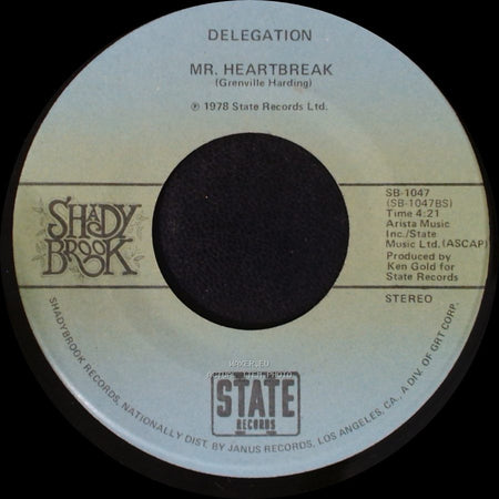 Delegation - Mr. Heartbreak / Someone Oughta Write A Song (About You Baby) side A
