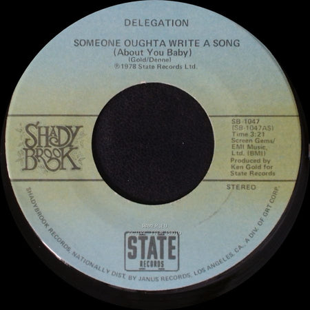 Delegation - Mr. Heartbreak / Someone Oughta Write A Song (About You Baby) side A